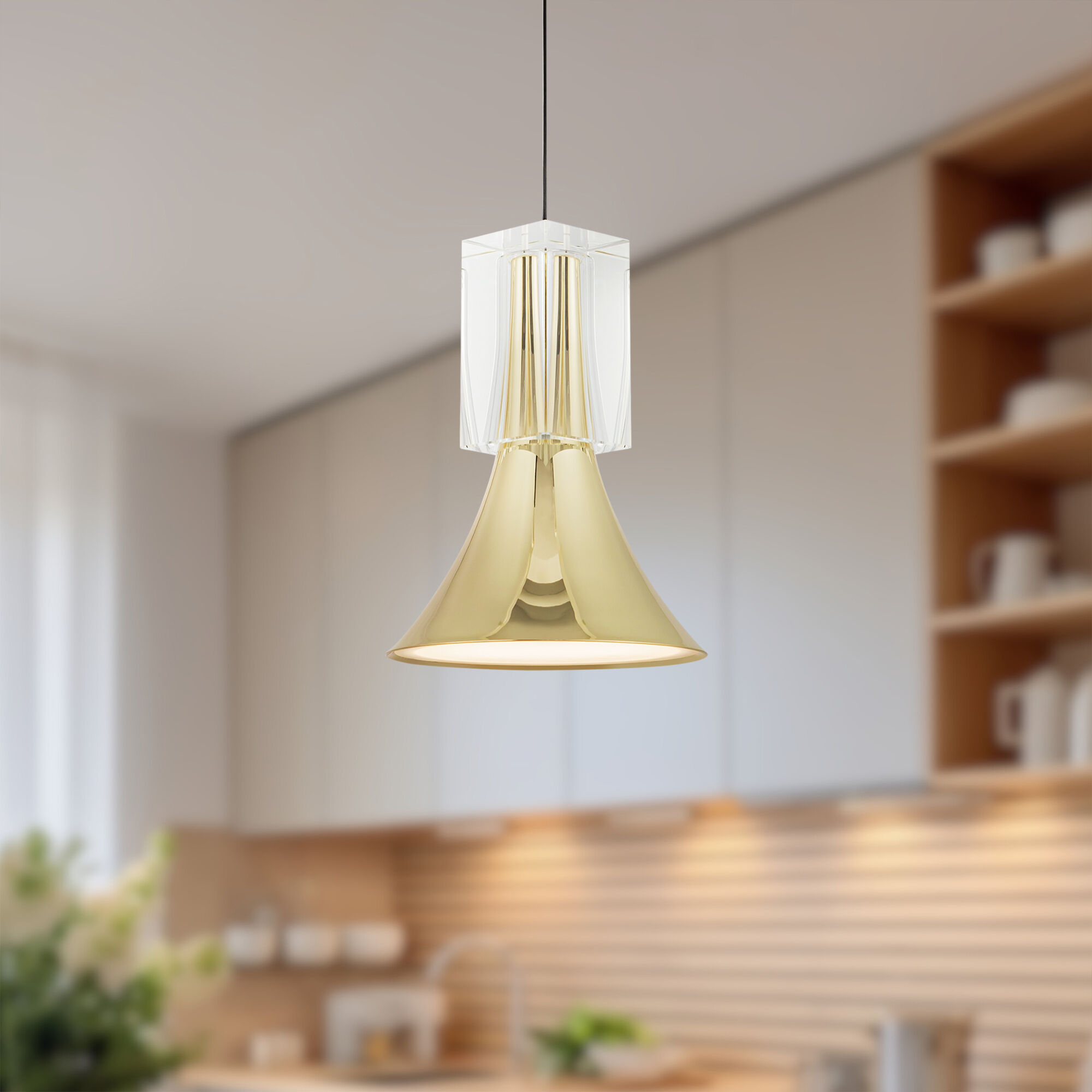 Floe Pendant Ceiling Light in Metallic Brass