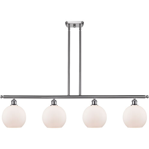 Ballston Athens LED 48 inch Brushed Satin Nickel Island Light Ceiling Light in Matte White Glass, Ballston