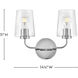 Kline 2 Light 14.25 inch Chrome Bath Wall Light in Clear