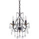 ML 3 Light 13.25 inch Castlewood Walnutt/Silver Mini Chandelier Ceiling Light