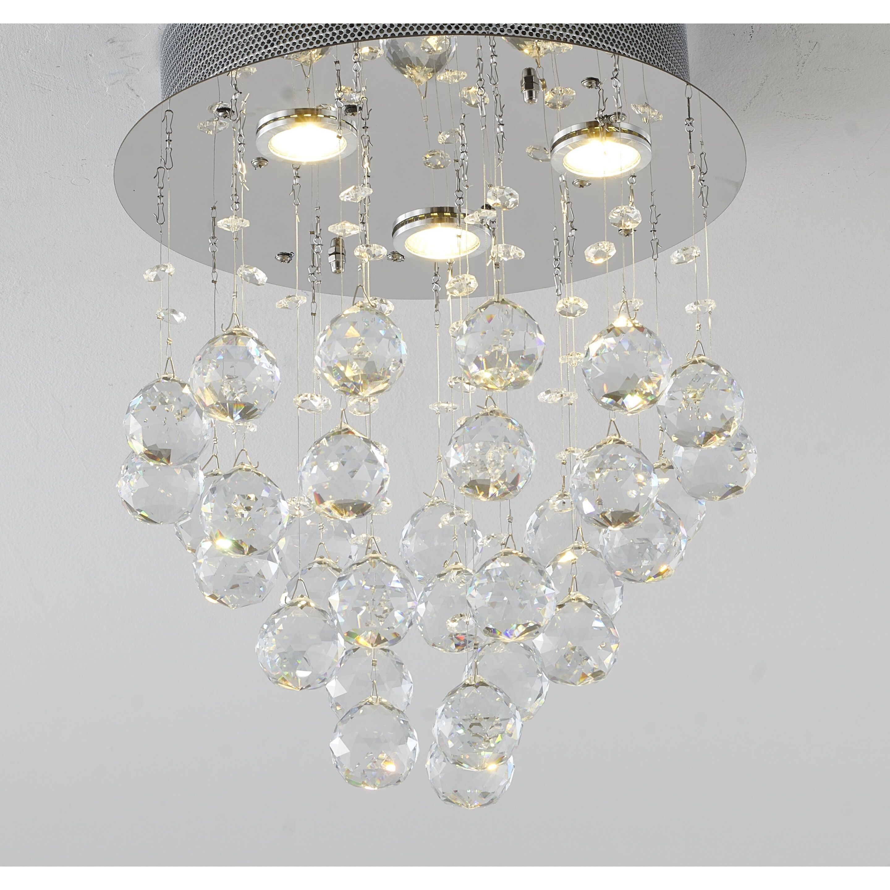 Canada LED 12 inch Chome Semi Flush Mount Ceiling Light in Chrome