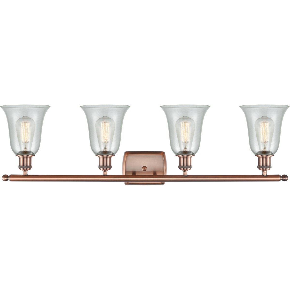 Ballston Hanover LED 36 inch Antique Copper Bath Vanity Light Wall Light in Fishnet Glass, Ballston