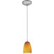 Sherry LED 4.5 inch Brushed Steel Pendant Ceiling Light in Amber