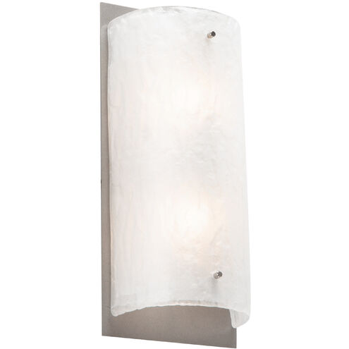 Textured Glass 2 Light 6 inch Graphite Cover Sconce Wall Light in Ivory Wisp
