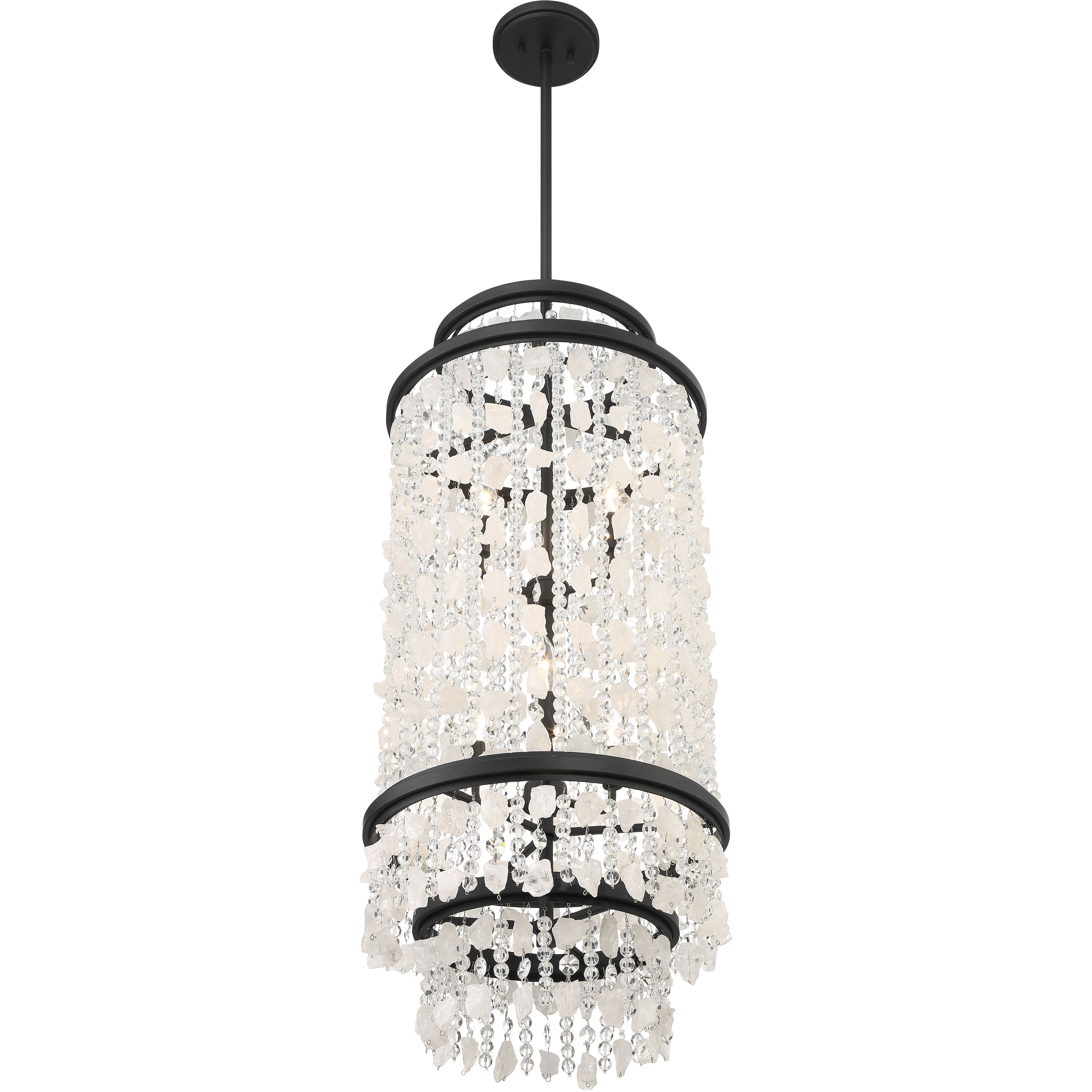 Shimmering Elegance 6 Light 16 inch Sand Coal Foyer Pendant Ceiling Light