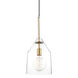 Sloan 1 Light 9.5 inch Aged Brass Pendant Ceiling Light