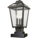 Bayland 3 Light 18.5 inch Oil Rubbed Bronze Outdoor Pier Mounted Fixture in 6.5