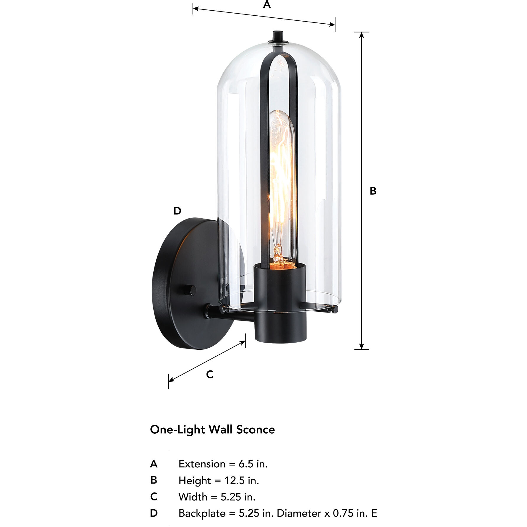 Skylar 1 Light 5.25 inch Matte Black Wall Sconce Wall Light