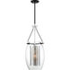 Dunbar 1 Light 12 inch Matte Black with Polished Chrome Accents Pendant Ceiling Light, Essentials