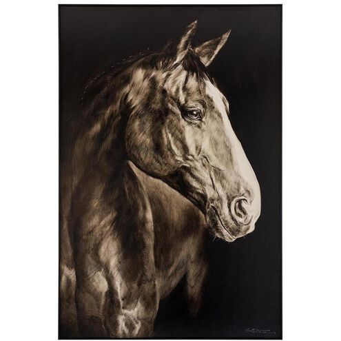 LM Zhou's Noble Equine 71 X 47.5 inch Oils and Original Art