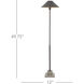 Fudo 49.75 inch 60 watt Mole Black and Polished Portland Floor Lamp Portable Light