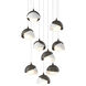 Brooklyn 9 Light 20.5 inch Dark Smoke and White Pendant Ceiling Light in Dark Smoke/White, Round