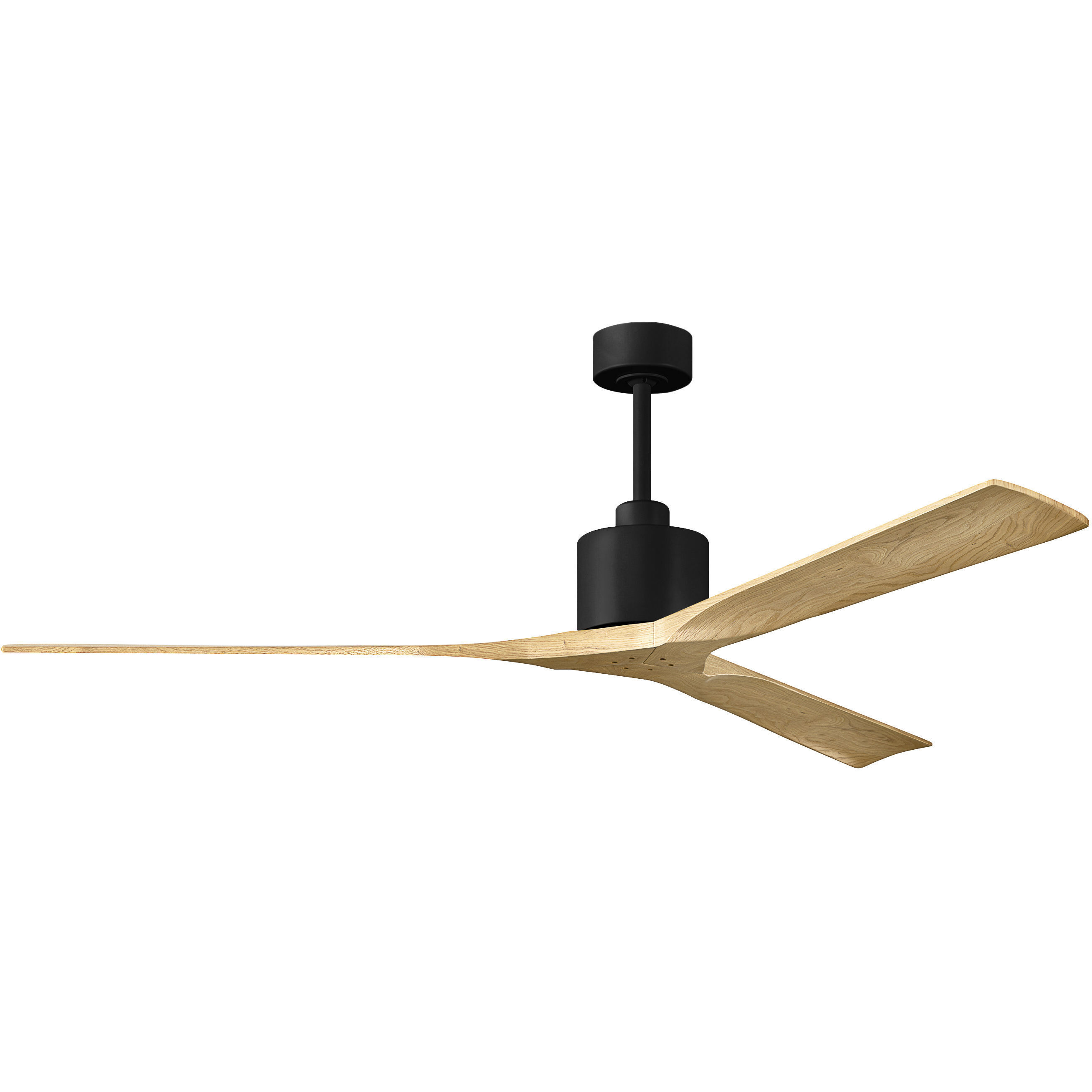 Atlas Nan XL 72 inch Matte Black with Light Maple Tone Blades Ceiling Fan