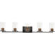 Sleek 5 Light 40 inch Antique Brass and Black Bath Vanity Wall Light
