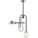 Mingle LED 6 inch Black and Satin Nickel Single Pendant Ceiling Light
