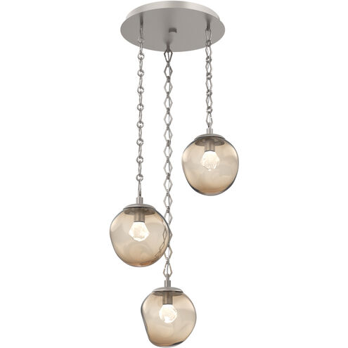 Aster LED 22.3 inch Beige Silver Multi-Pendant Ceiling Light in 3000K LED, Bronze, Diamond Chain