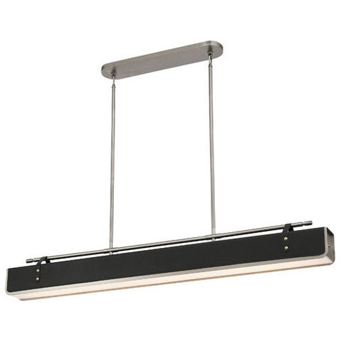 Valise LED 5 inch Aged Nickel and Tuxedo Leather Pendant Ceiling Light