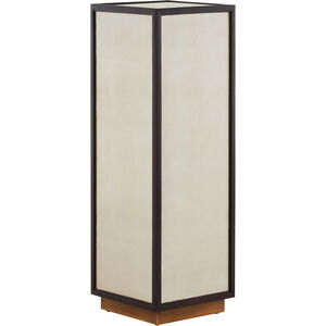 Evie 42 X 14 inch Ivory/Dark Walnut/Brass Pedestal