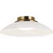 Luna LED 13.88 inch Aged Gold Brass Flush Mount Ceiling Light in Aged Gold Brass and Frosted Glass