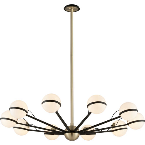 Ace 10 Light 50 inch Textured Bronze Brushed Brass Chandelier Ceiling Light