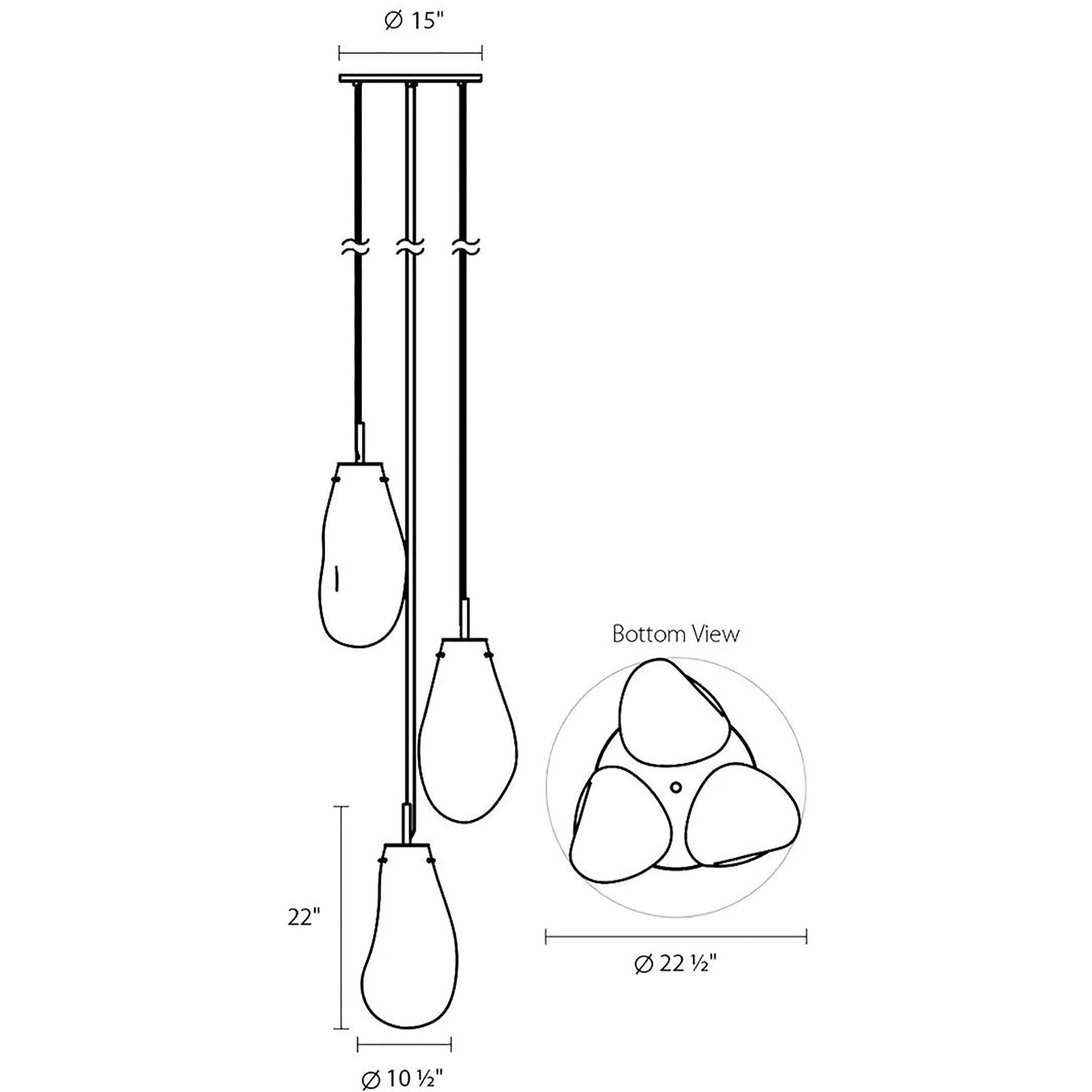 Liquid LED 22.5 inch Satin Black Pendant Ceiling Light in Clear Glass