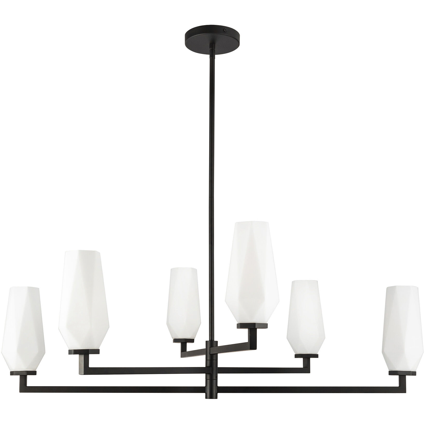 Alora Mood Krysta 6 Light 35.13 inch Matte Black Chandelier Ceiling Light