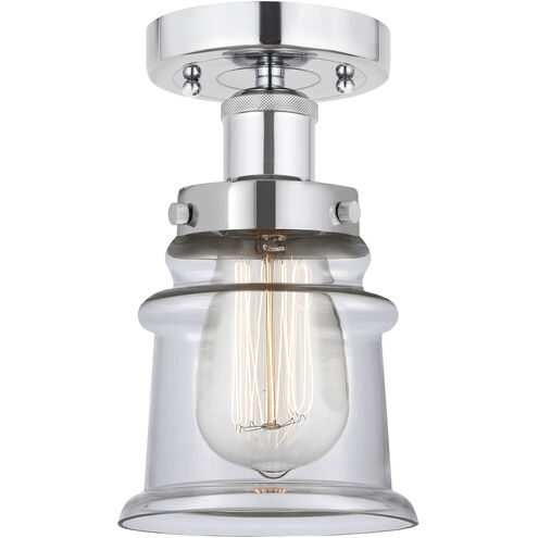 Edison Canton 1 Light 5 inch Polished Chrome Semi-Flush Mount Ceiling Light in Clear Glass