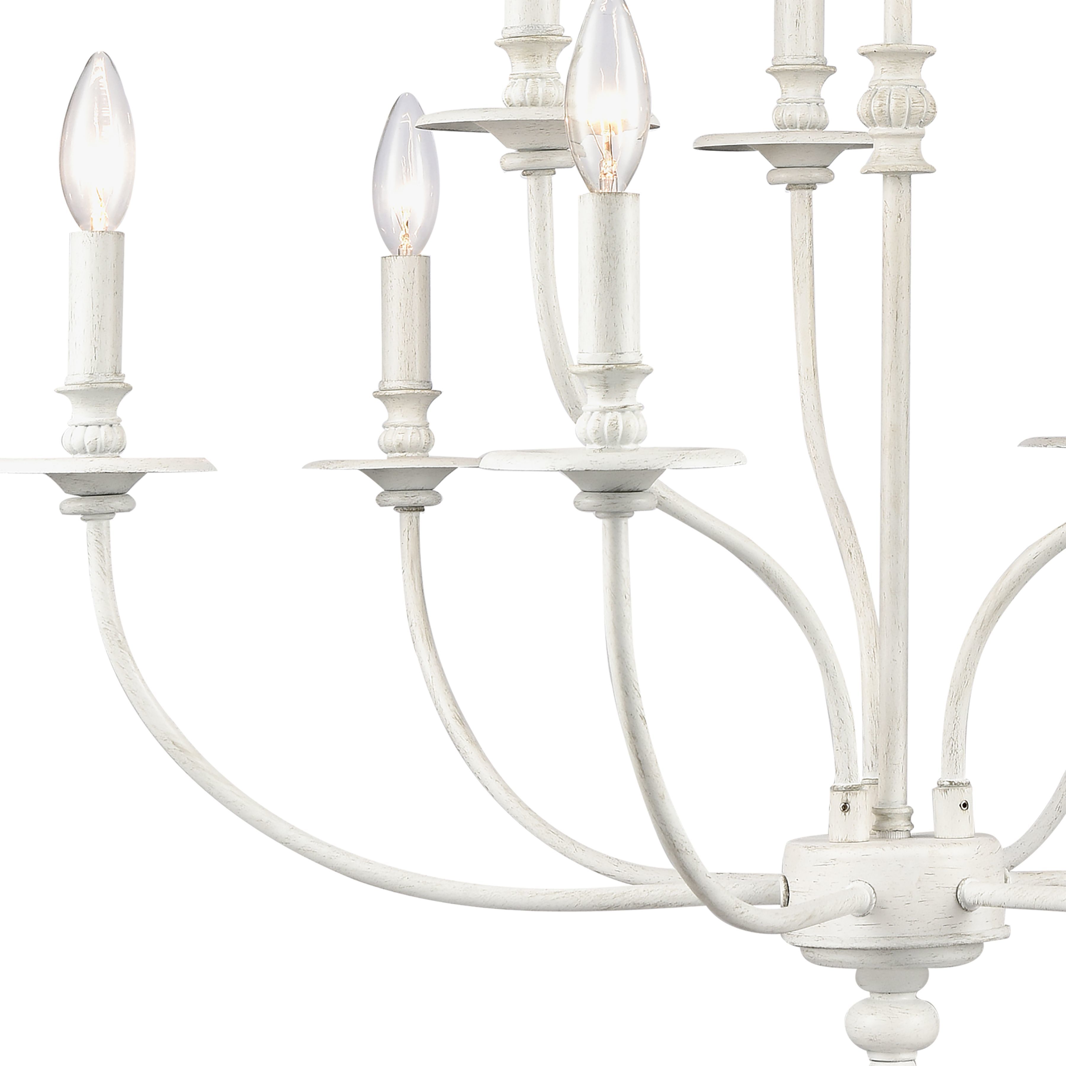 Hartford 9 Light 29 inch Farmhouse White Chandelier Ceiling Light