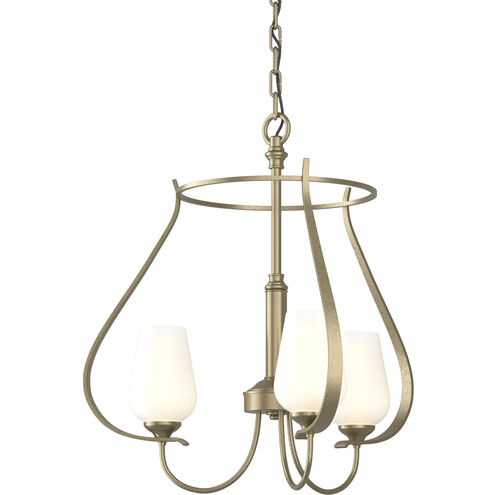 Flora 3 Light 19.4 inch Soft Gold Chandelier Ceiling Light in Opal