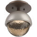 Cabochon Sconce & Flush Mount Wall Light in 3000K LED, Bronze, Burnished Bronze with Beige Silver