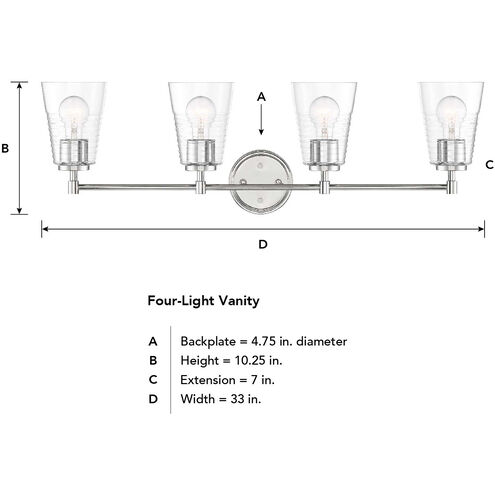 Ingo 4 Light 33.5 inch Polished Nickel Vanity Light Wall Light