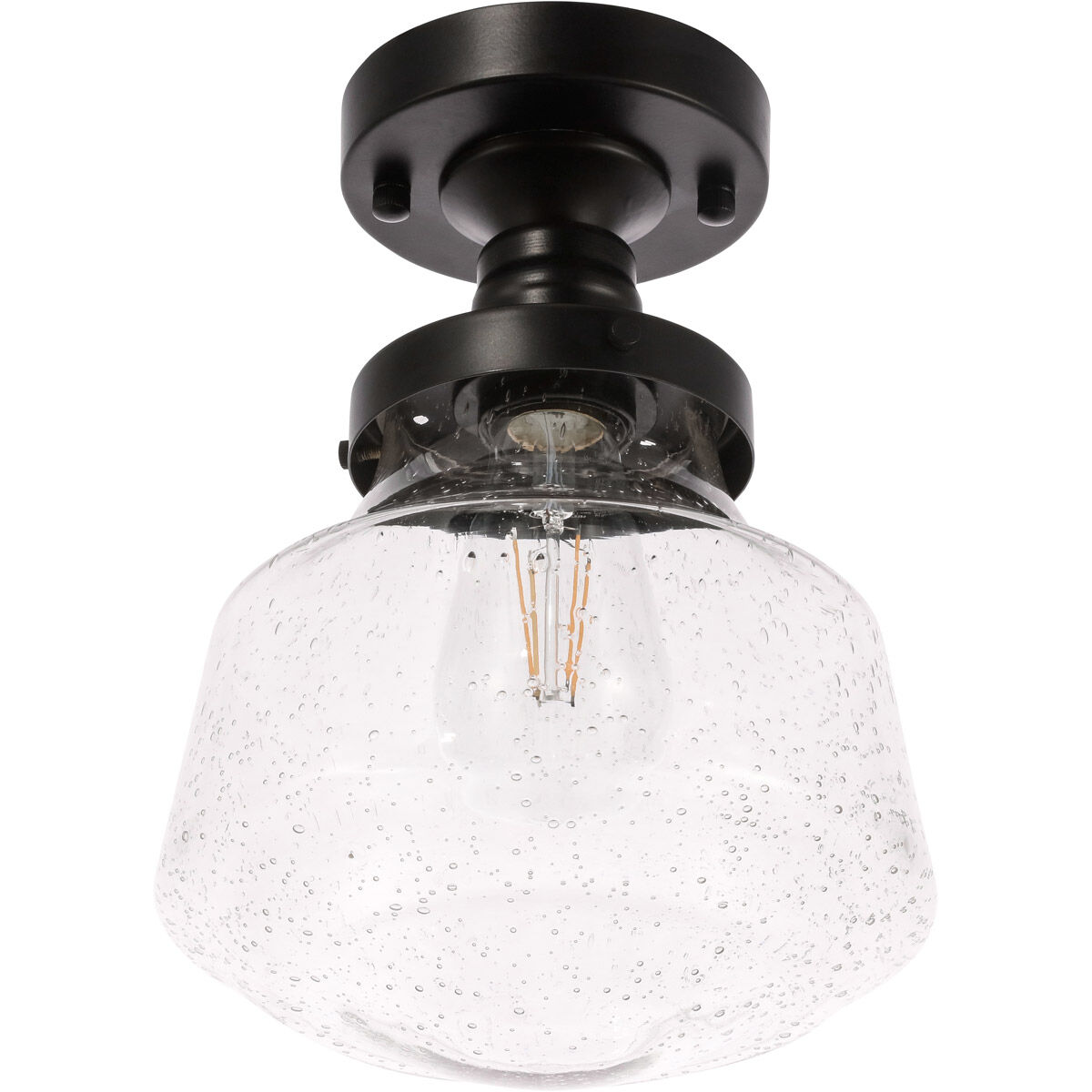 Lyle 1 Light 8 inch Black Flush Mount Ceiling Light