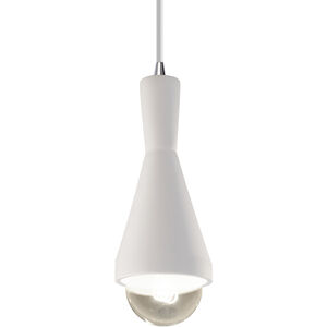 Radiance Collection 1 Light 5 inch Bisque with Polished Chrome Pendant Ceiling Light