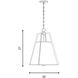 Mansfield 3 Light 18 inch Warm Brass Pendant Ceiling Light, Essentials