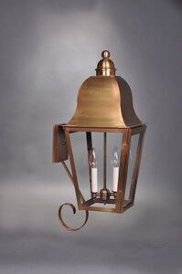 Imperial 2 Light 26 inch Antique Copper Outdoor Wall Lantern in Clear Seedy Glass