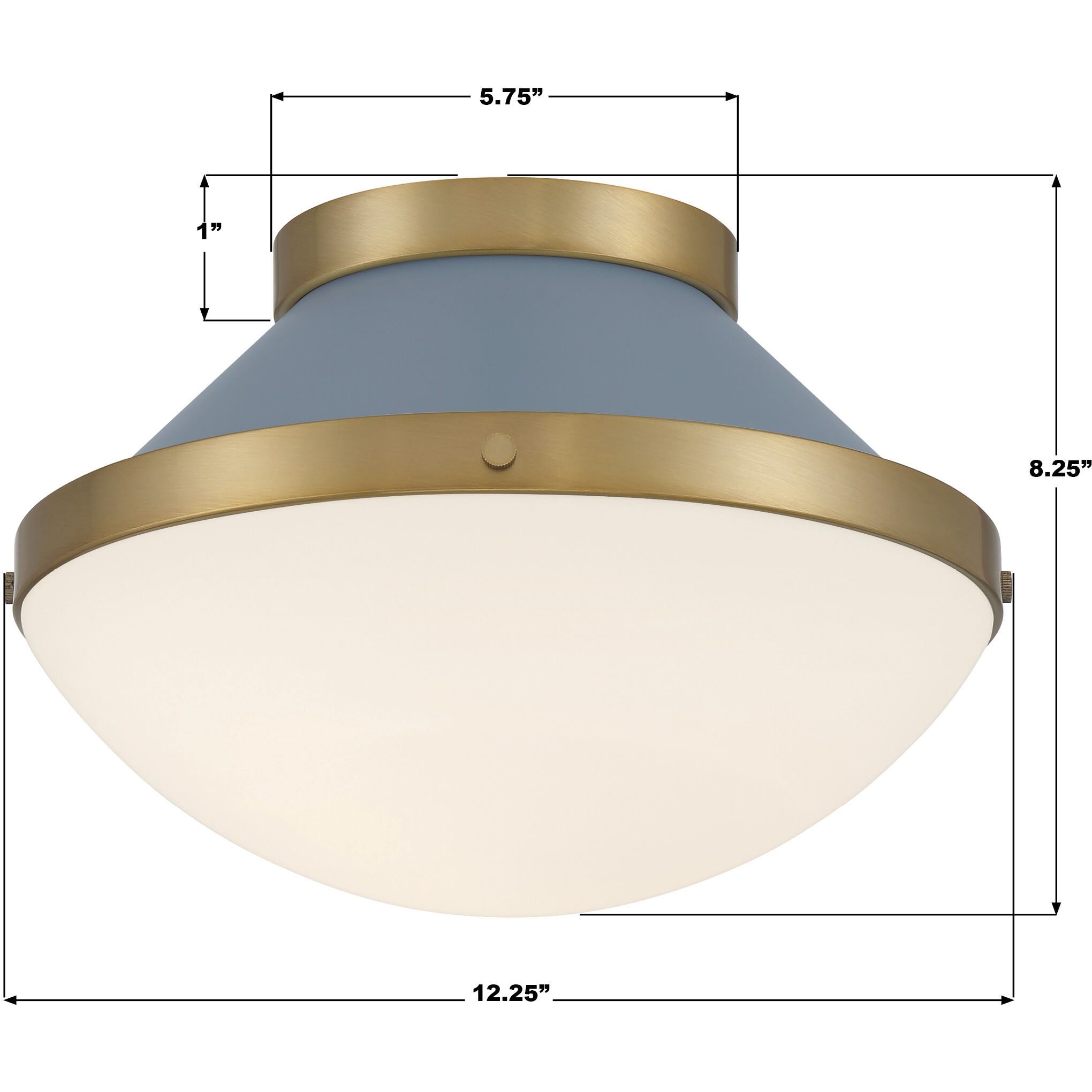 Xander 1 Light 12.25 inch Vibrant Gold and Blue Flush Mount Ceiling Light