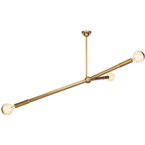 Talon 3 Light 51.25 inch Natural Brass Chandelier Ceiling Light