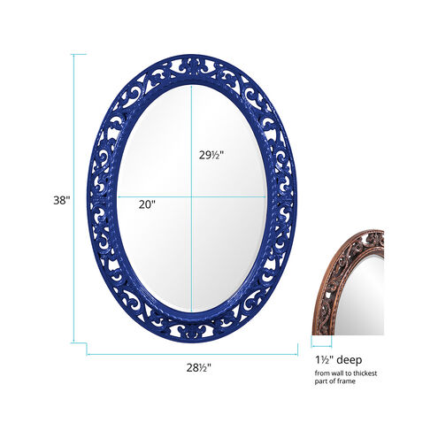 Suzanne 37 X 27 inch Glossy Royal Blue Wall Mirror