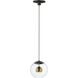 Nucleus LED 9 inch Black and Natural Aged Brass Single Pendant Ceiling Light