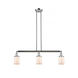 Franklin Restoration Small Bell 3 Light 38 inch Polished Chrome Island Light Ceiling Light in Matte White Glass, Franklin Restoration