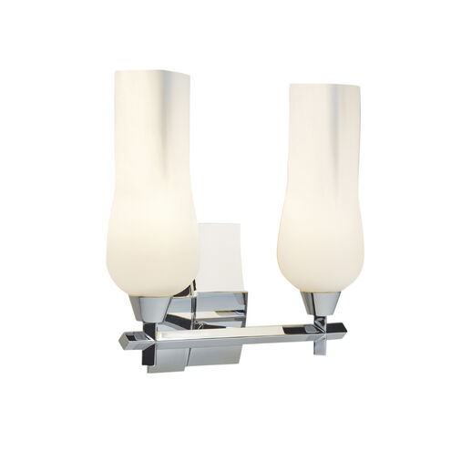 Fleur 2 Light 14.75 inch Chrome with Matte Opal Vanity Light Wall Light