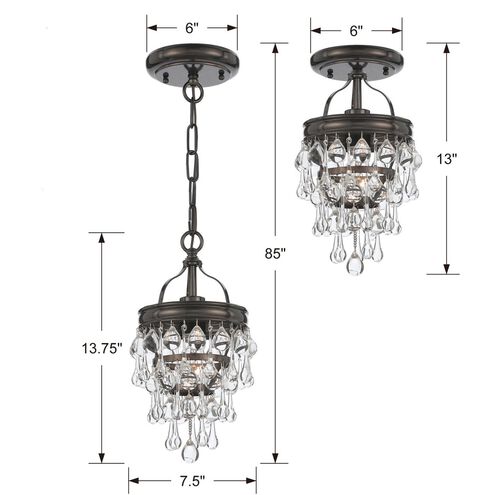 Calypso 1 Light 7.25 inch Vibrant Bronze Semi Flush Ceiling Light