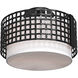 Tweed 2 Light Graphite Semi Flush Ceiling Light