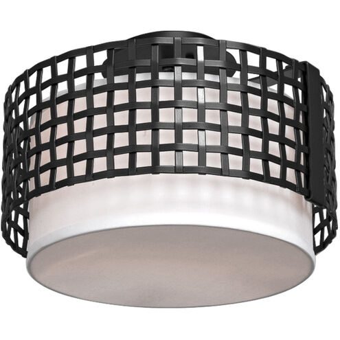 Tweed 2 Light Graphite Semi Flush Ceiling Light