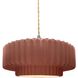 Radiance Collection - Pleated Tier Pendant Ceiling Light in Brushed Nickel, Dedicated LED, Beige Twist Cord, Canyon Clay, 14.5W x 5.25H, Form+Finish+Function