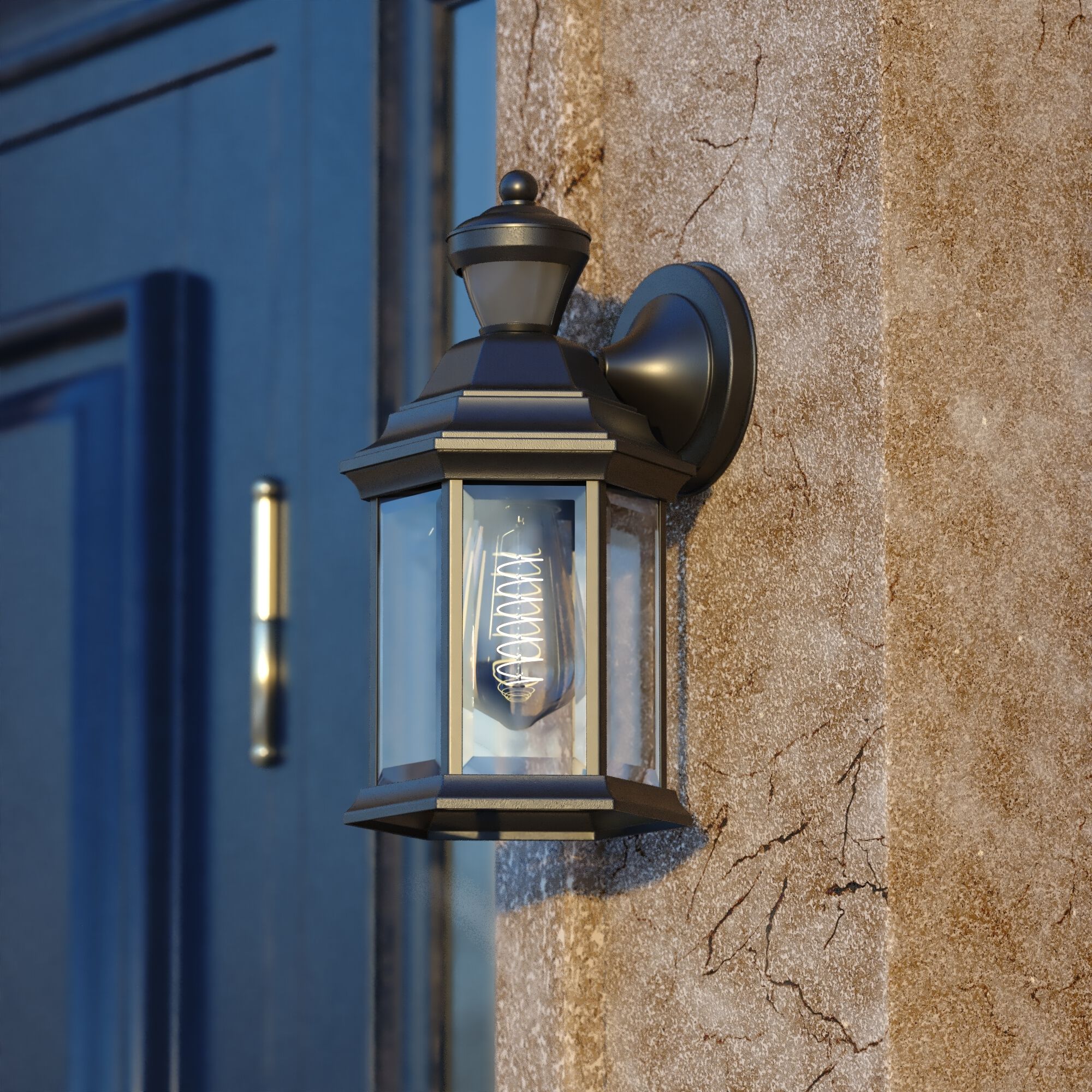 Auburn Textured Black Outdoor Motion Sensor