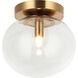 Bulbus LED 6.88 inch Aged Gold Brass Flush Mount Ceiling Light