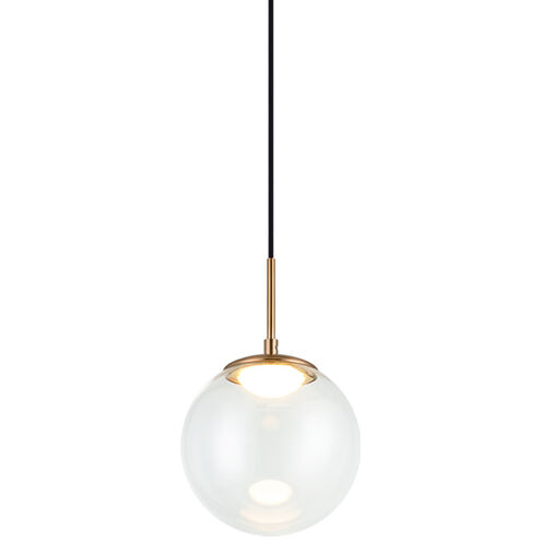 Matteo Lighting Boble LED 10 inch Aged Gold Brass Pendant Ceiling Light in Aged Gold Brass and Clear C61311AGCL - Open Box