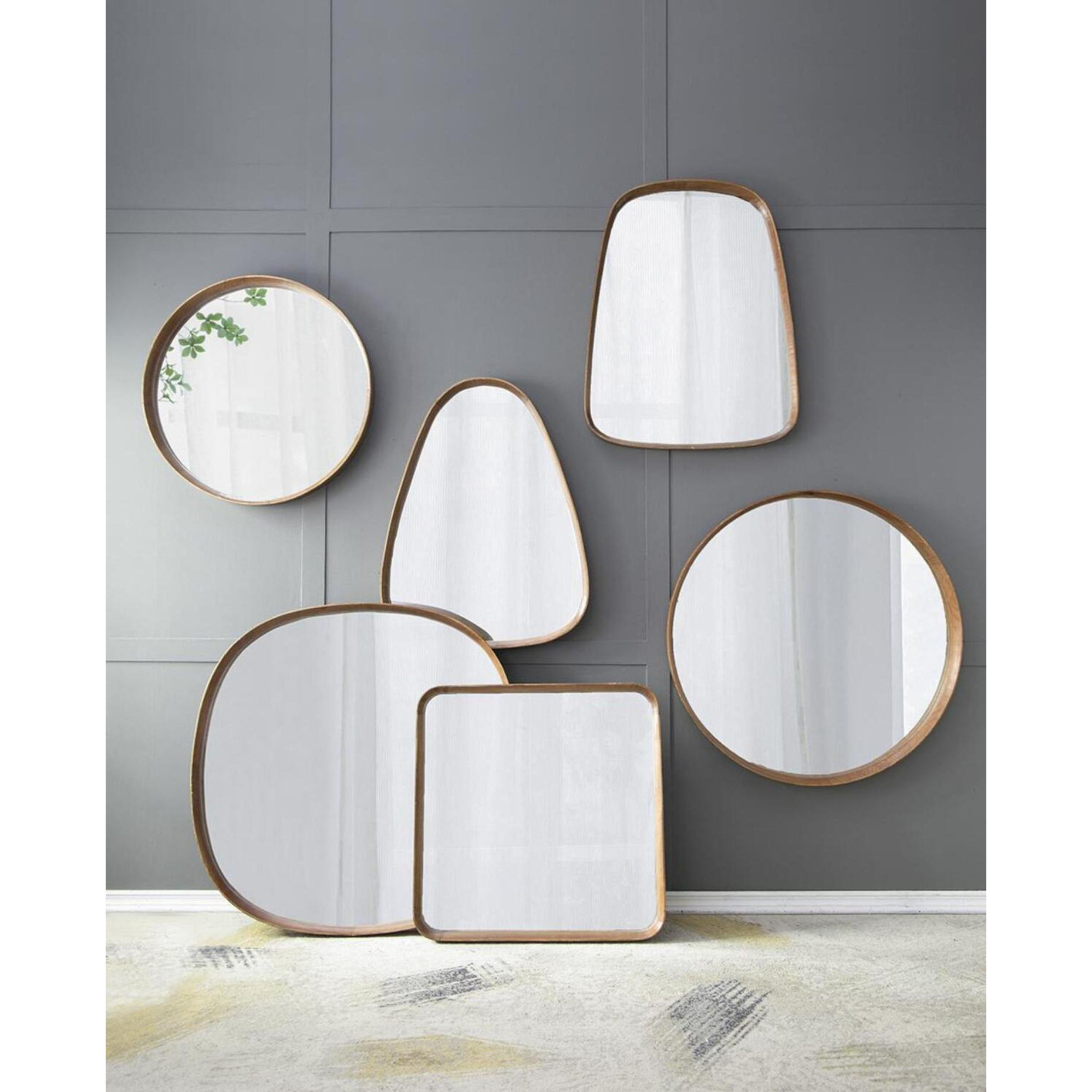 Wayne 37.4 X 27 inch Brown Wall Mirror