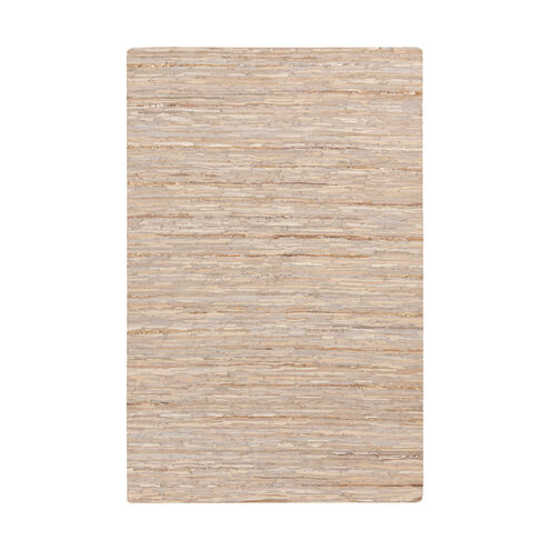 Anthracite 36 X 24 inch Cream/Khaki/Pale Blue/Metallic - Silver Rugs in 2 x 3, Leather